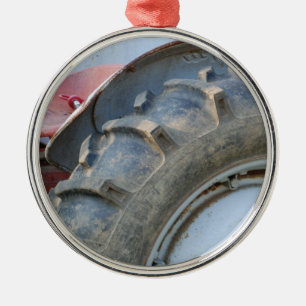 antique tractor metal ornament