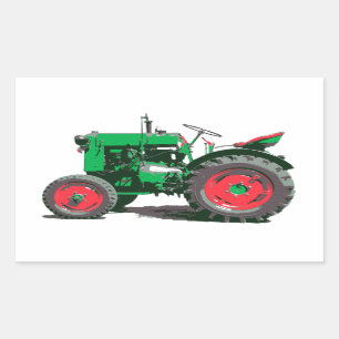 ANTIQUE TRACTOR RECTANGULAR STICKER