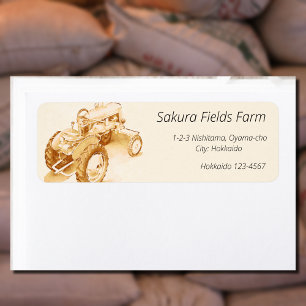 Antique  tractor -watercolor no2 return address label