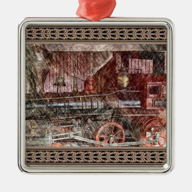 Antique Train Metal Ornament (Front)