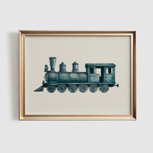 Antique Train Print, Vintage PRINTABLE Wall Art
