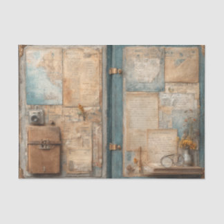 Antique Traveler Satchel Vintage Tissue Paper