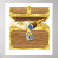Antique Treasure Chest Poster