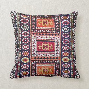 Antique Tribal Oriental Rug Throw Pillow
