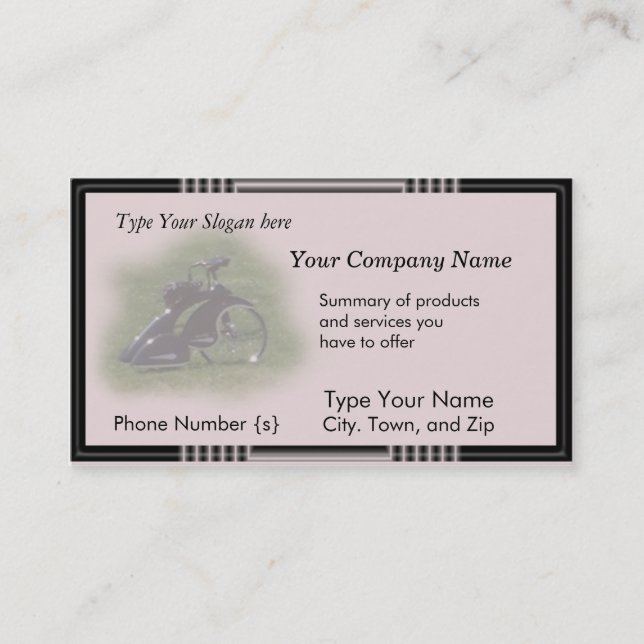 Antique Trike card-customise Business Card (Front)