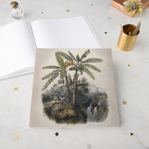 Antique Tropical Banana Tree Forest   Vintage Bota Guest Book