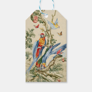 Antique Tropical Parrot and Butterfly Fine Art Gift Tags