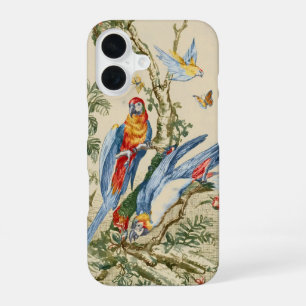 Antique Tropical Parrot and Butterfly Fine Art iPhone 16 Case