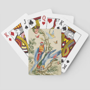 Antique Tropical Parrot and Butterfly Fine Art Playing Cards