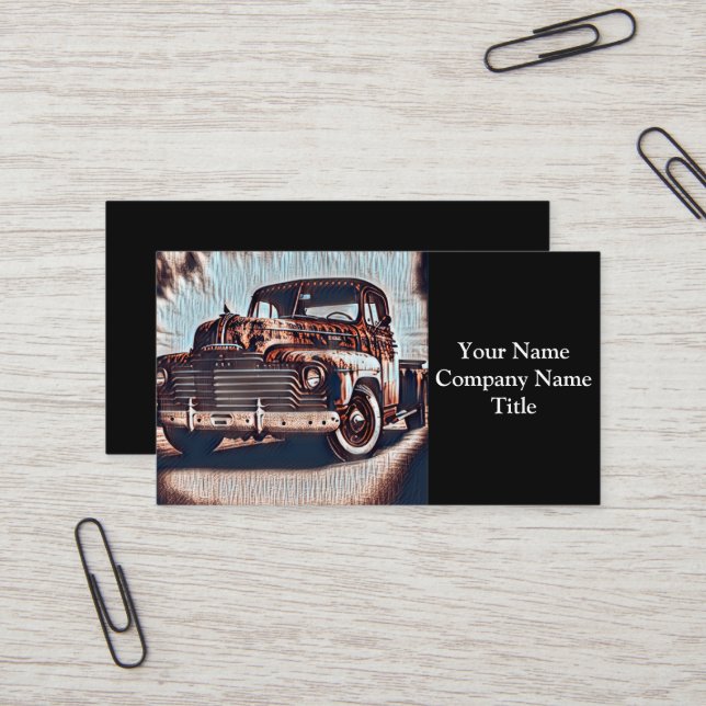Antique Truck - A Timeless Classic Business Card (Front/Back In Situ)