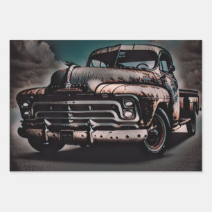 Antique Truck - A Timeless Classic Wrapping Paper Sheet