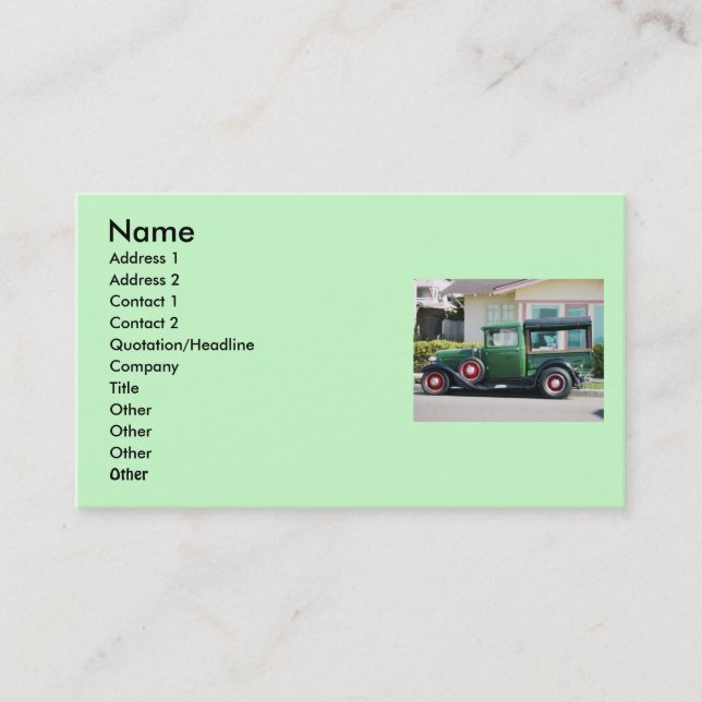 Antique Truck Business Cards (Front)