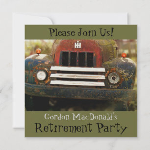 Antique Truck Retirement Party Invite