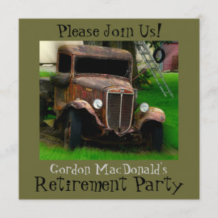 Antique Truck Retirement Party Invite
