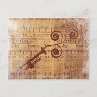 Antique Trumpet Postcard