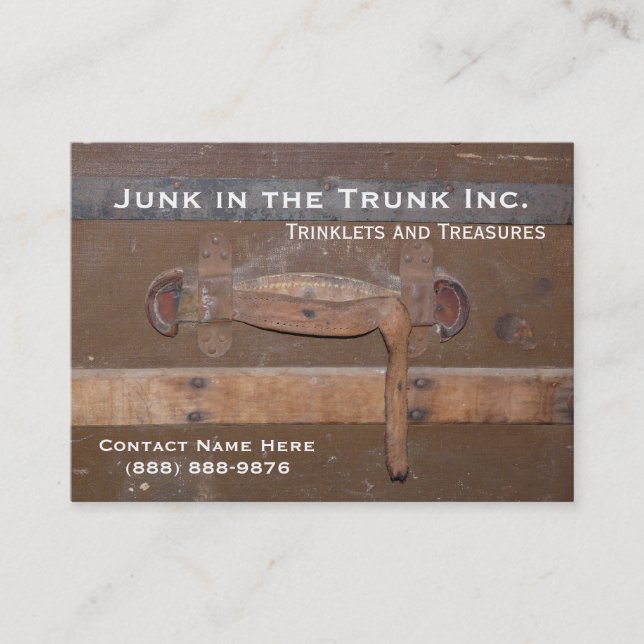 Antique Trunk of Treasures Business Card (Front)