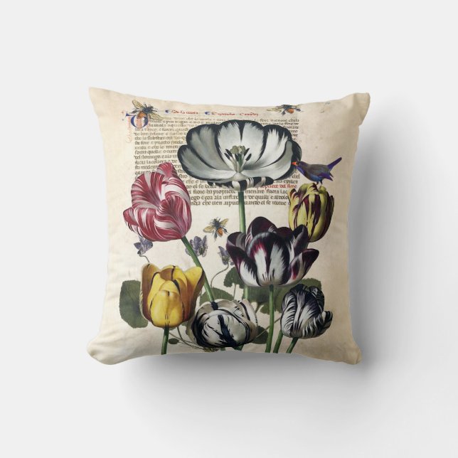 Antique Tulips Cushion (Front)