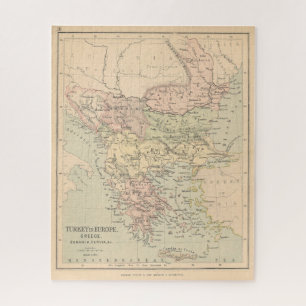 Antique Turkey and Greece Map Jigsaw Puzzle