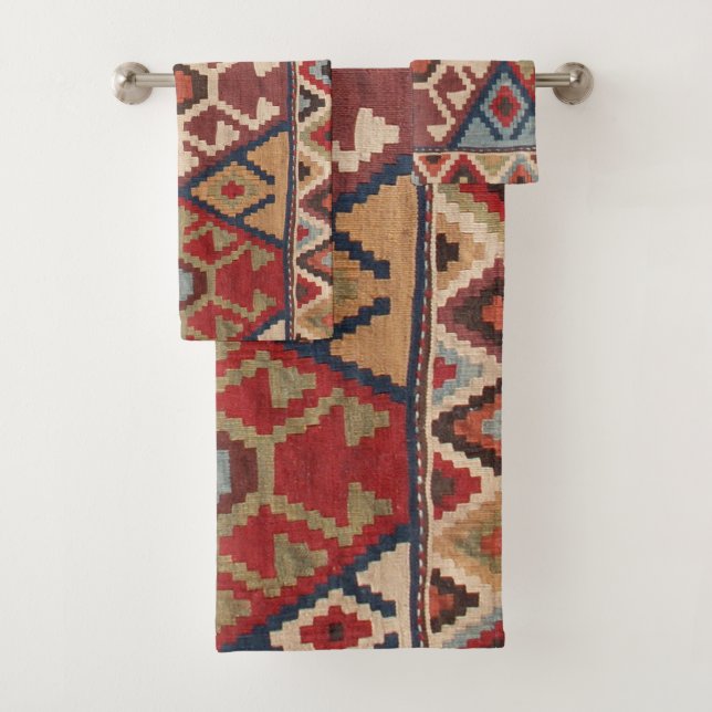 Antique Turkish  Carpet Bath Towel Set (Insitu)