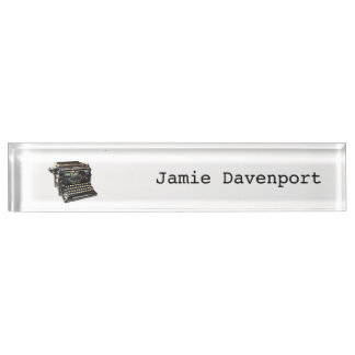 Antique Typewriter Journalist Author Nameplate