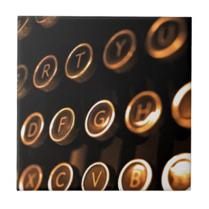 Antique typewriter keys ceramic tile