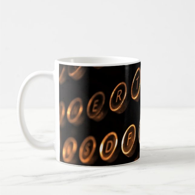 Antique typewriter keys coffee mug (Left)