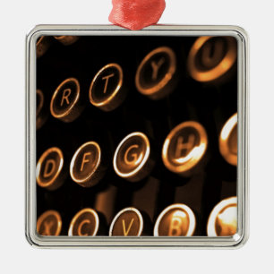 Antique typewriter keys metal ornament