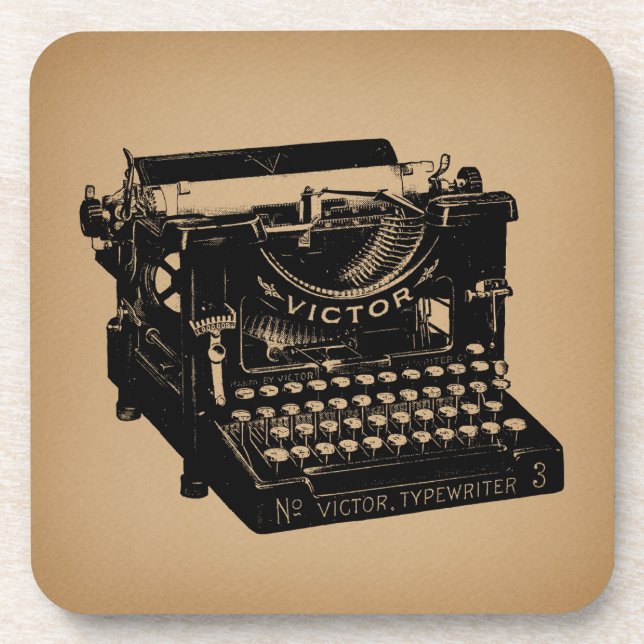 Antique Typewriter Old Fashioned Typewriter Coaster (Front)