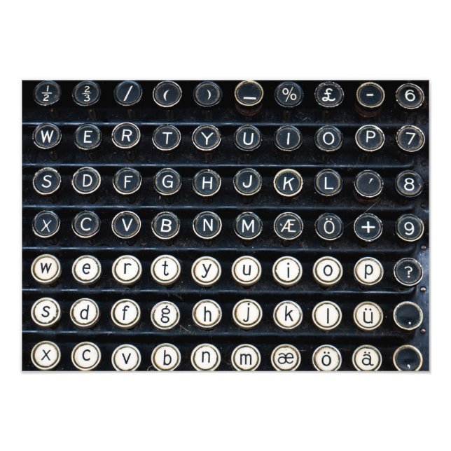 Antique Typewriter Photo Print (Front)