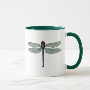 antique typographic vintage dragonfly mug