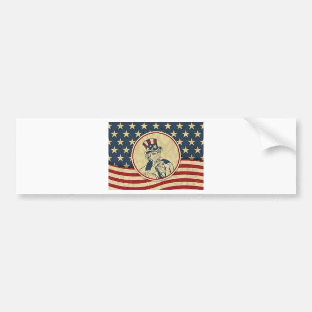 antique uncle sam bumper sticker (Front)