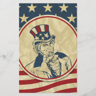 antique uncle sam stationery