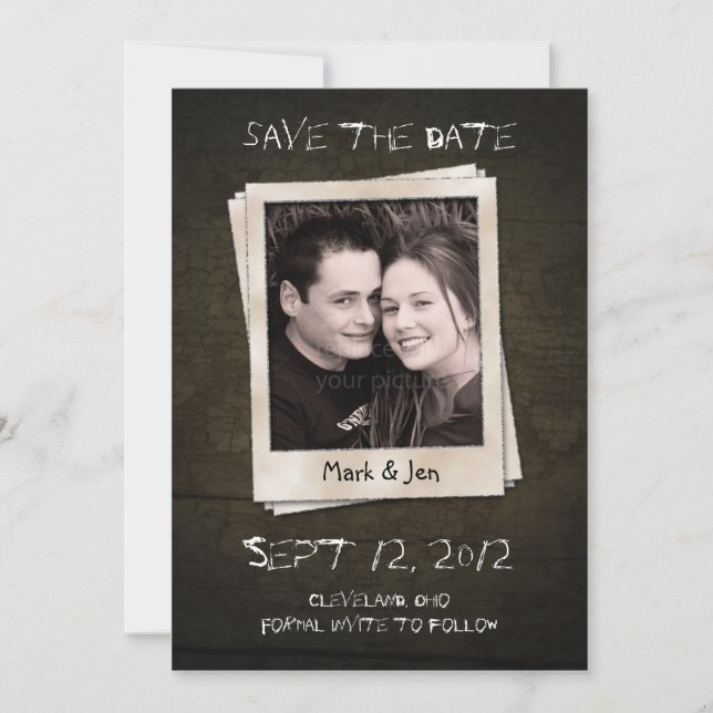 Antique Unique Save The Date Announcement (Front)