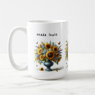 antique urn with flowers business name Mug