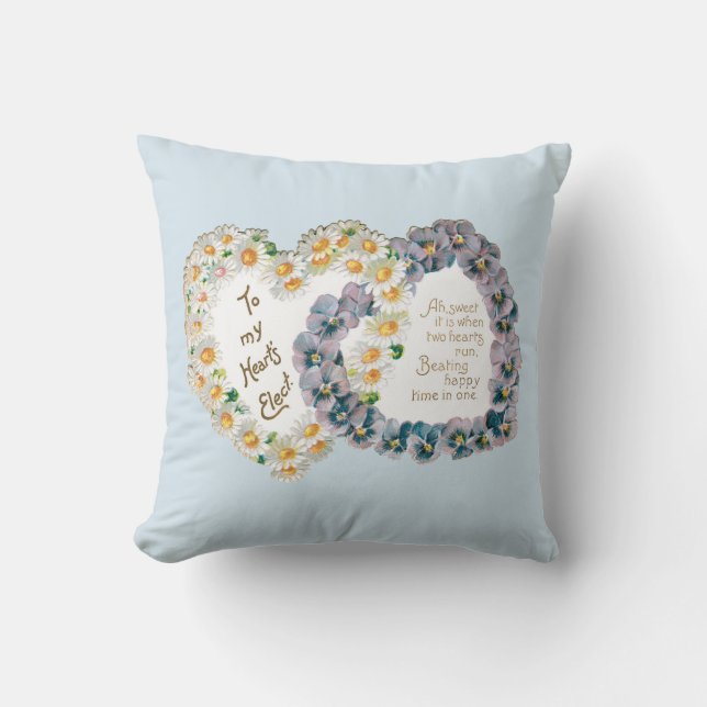 Antique Valentine Bouquet Heart Cushion (Front)