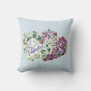 Antique Valentine Bouquet Heart Cushion
