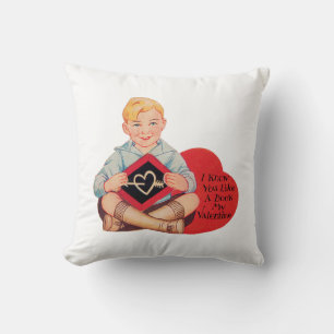 Antique Valentine Boy Heart Cushion