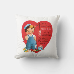 Antique Valentine Boy Heart Cushion