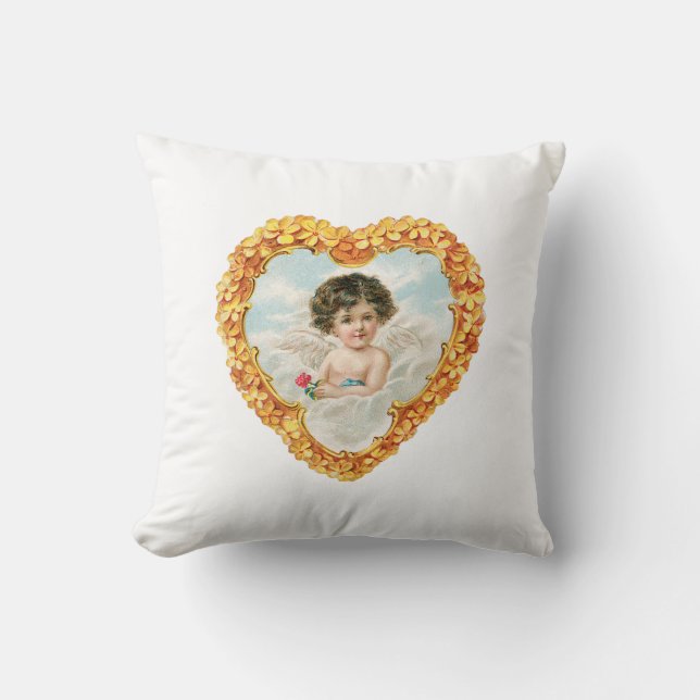 Antique Valentine Cupid Cushion (Front)