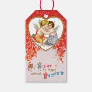 Antique Valentine Cupid Heart Gift Tags