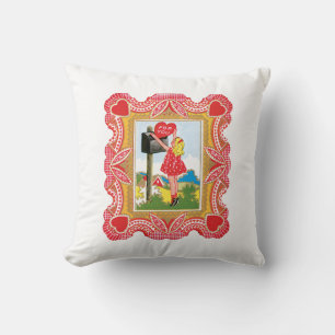 Antique Valentine Girl Cushion