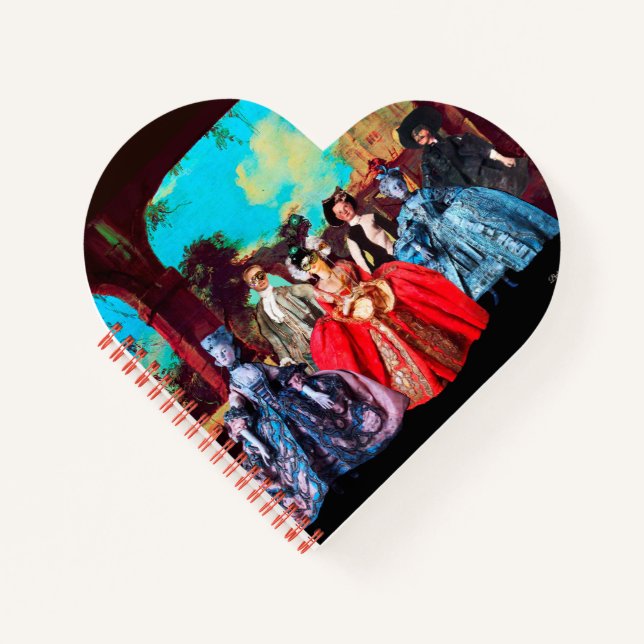 ANTIQUE VENETIAN PUPPETS MASQUERADE MASKS NOTEBOOK (Front)