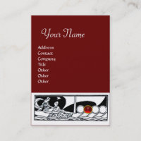 ANTIQUE VESSEL Sea Travel ,Ruby Red Black White