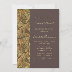 Antique Victorian Autumn Leaves Bridal Shower Invitation