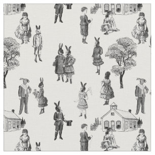 antique victorian baby animals kids white toile fabric