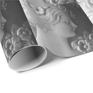 Antique victorian Cameo silhouette  Wrapping Paper