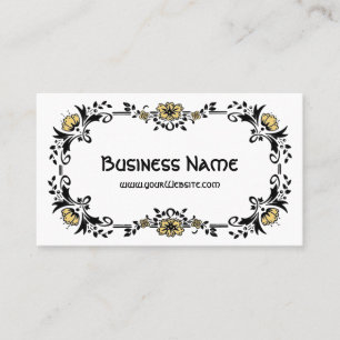 Antique Victorian Decorative Floral Yellow Flowers Business Card