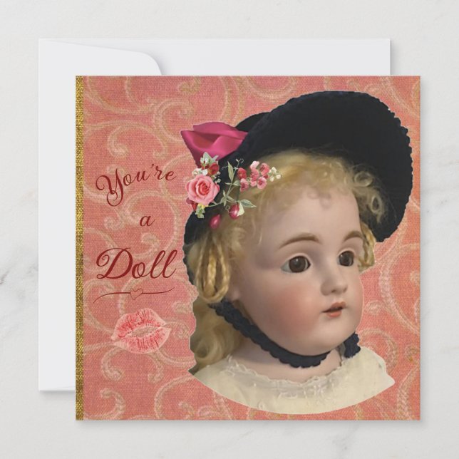 Antique Victorian Doll Greeting Card (Front)