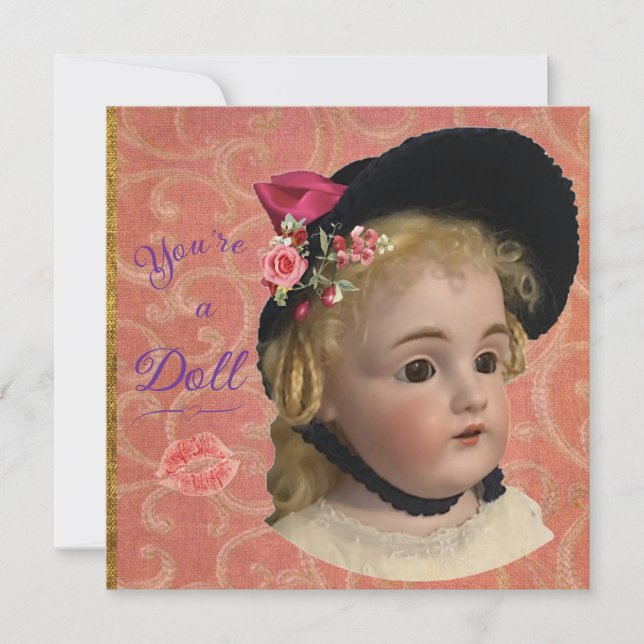 Antique Victorian Doll Greeting Card (Front)