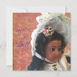 Antique Victorian Doll Greeting Card